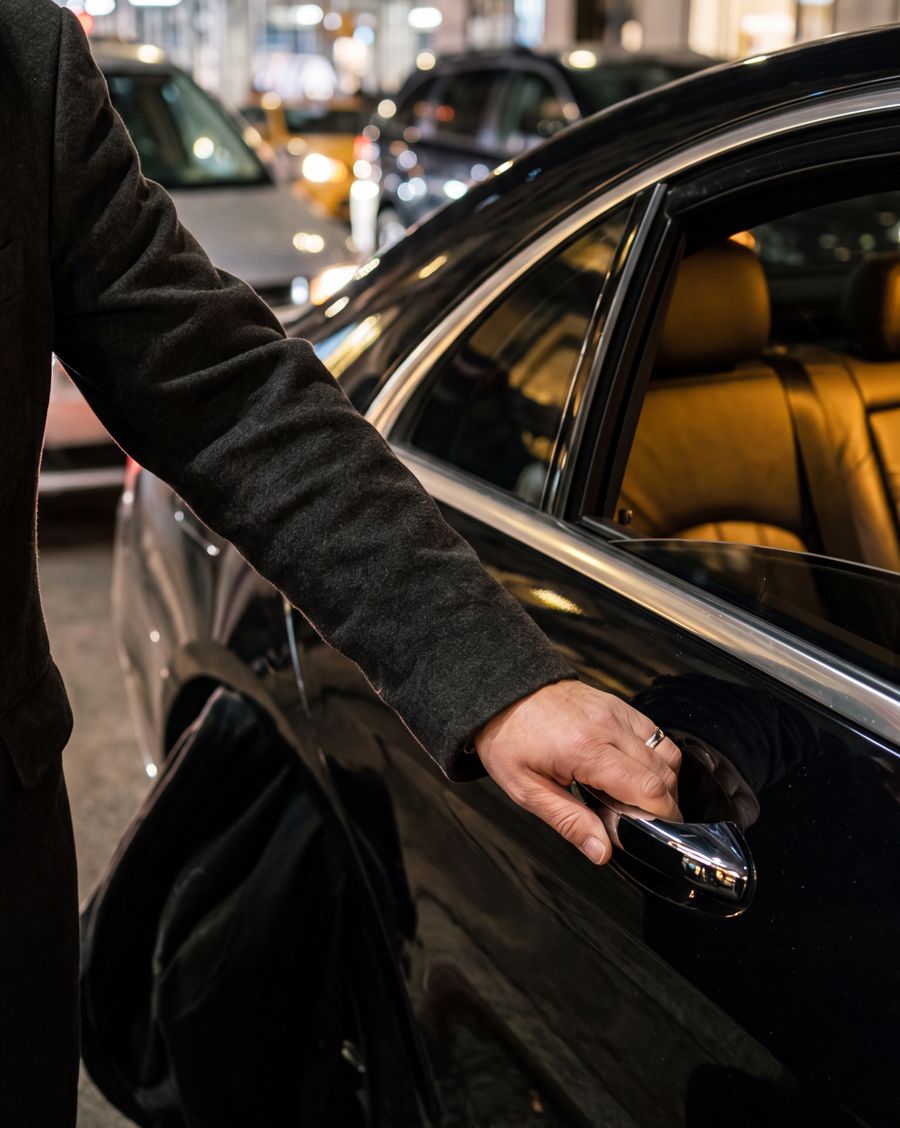 Chauffeur opening door